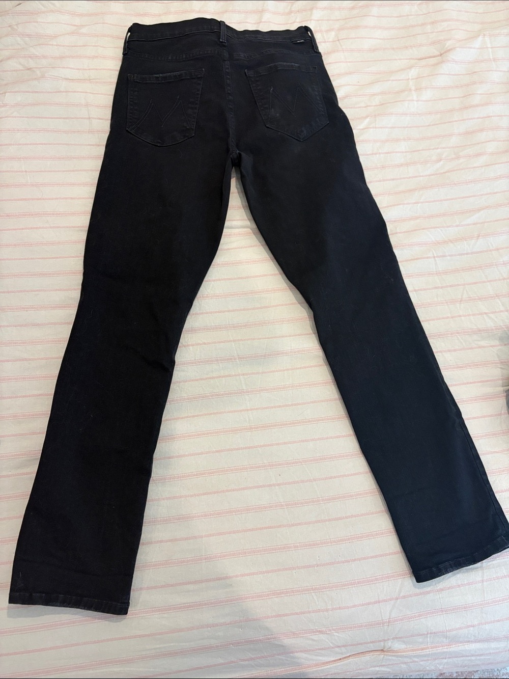 MOTHER Black Straight Leg Jeans